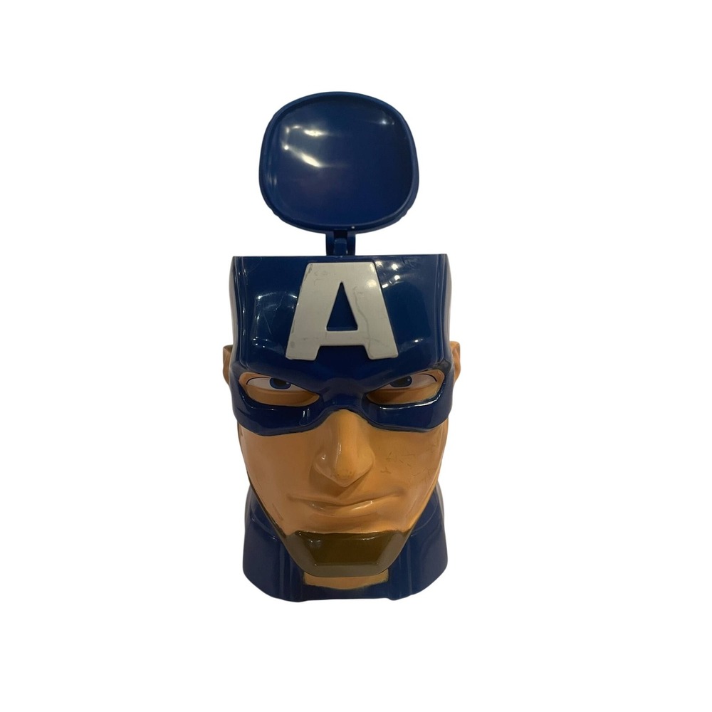 Captain America Head Mug with Lid Marvel Superhero Collectible Drinkware